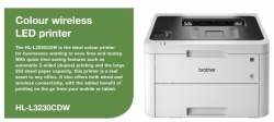 Brother Hl-l3230cdw Wireless Colour Laser Printer With 2-sided Printing. 250 Sheets Capacity
