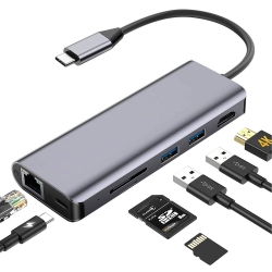 Intact 9826T 7-in-1 Usb-c Adapter HDMI/Rj45/USB3.0*2/Sd/Tf/ Type-C Pd ELEINT9826T