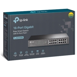 TP-Link Tl-Sg1016Pe 16-Port Gigabit Easy Smart Switch 8-Port PoE+ Rack Mountable/Desktop, 32Gbps Switching Capacity,8K Mac Address Table TL-SG1016PE