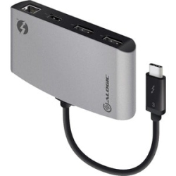 Alogic Thunderbolt 3 Dual DisplayPort Portable Docking Station - Dual DisplayPort 4K@60Hz - 60W Power Delivery - Gigabit Ethernet - USB-A 3.1 Gen 1 - Space Grey TB3D2DPBL-SGR