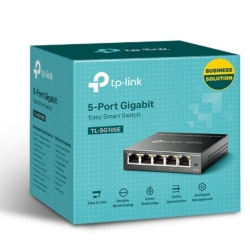 TP-Link Tl-Sg105E 5-Port Gigabit Desktop Easy Smart Switch, 5 10/100/1000Mbps RJ45 Ports, MTU/Port/Tag-based Vlan, QoS, Igmp Snooping TL-SG105E