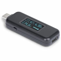 StarTech.com USB-C Power Tester, Bi-Directional Voltage/Current Multimeter, 240W Pd Epr, Digital Oled, Portable USB-C Cable/Port Power Meter Tester - Compact Bi-Directional USB-C Power Tester Measures Voltage/Current/Wattage; Ideal For Traveling It Pros;