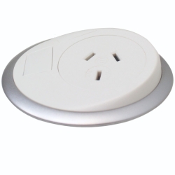 Oe Elsafe: Pixel 1 X Gpo With 2000mm Lead And 10A Three Pin Plug - White/Silver 015.051.0005