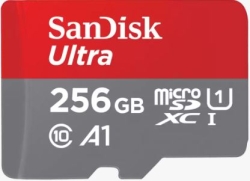 SanDisk Ultra MicroSDXC, Squac 256GB, A1, C10, U1, Uhs-I, 150MB/s R, 4x6, 10Y SDSQUAC-256G-GN6MN