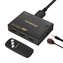 Simplecom CM303 Ultra Hd 3 Way Hdmi Switch 3 In 1 Out Splitter 4K@60Hz CM303