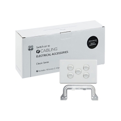 4C | Classic 5 Gang Switch 250V 16AX - Horizontal - 10 Pack With 10 Free C-Clips 040.000.0293.10PACK