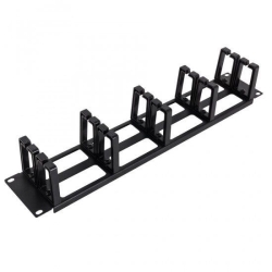 4Cabling 2RU 19" Cable Management Rail | 5 Plastic Ring 002.008.0032