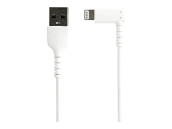 Startech 1M USB-A To Lightning Charge/Sync Cable, Right Angled, Durable, MFi, White, 2 RUSBLTMM1MWR