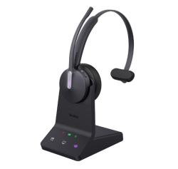Yealink WH64 Mono Uc Dect Wireless Headset, Dect & Bluetooth Wireless Technology, 3-Mic Noise Cancellation, Uc Certified, Charging Stands WH64-M-UC