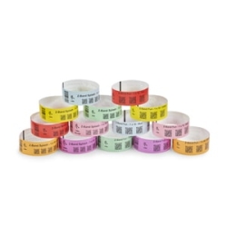 Wristband, Polypropylene, 1x10in (25.4x254mm); Direct Thermal, Z-Band Fun, Adhesive Closure, Cartridge, 350/cart, 6/box, Red 10012713-1K