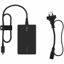 Belkin Connect 100 W Power Adapter - Universal Adapter - For Notebook, USB Type C Device, MacBook - 2.44 M Cable - Black INC016AUBK