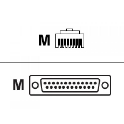 Cisco Straight Serial Cable - Rj45 To Db25 Male Cab-conaux=