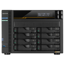 Asustor 8-Bay Nas 3.5"/2.5"(0/8), QC-2.3GHz, 16GB, M.2(4), 5G(2), 10G(2), PCIe, Twr, 3YR AS6808T