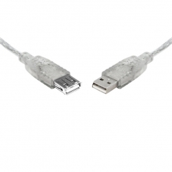 8Ware USB 2.0 Extension Cable 3m A To A Male To Female Transparent Metal Sheath Cable UC-2003AAE