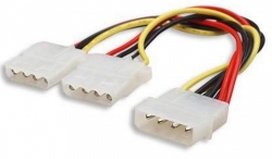 Astrotek Internal Power Molex Cable 20cm - 5.25" 4 Pins Male To 2x 5.25" 4 Pins Female 18awg Rohs