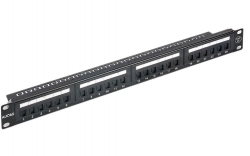 Astrotek 24 Ports Utp Patch Panel CAT6 RJ45 For 19" 1RU Rack Mount Data Network Cabinet Server Pcb Type 110/Krone 3U" Black ATP-PPU6-24