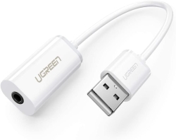 Ugreen 30712 USB A Male To 3.5 Mm Aux Cable (White) ACBUGN30712-1