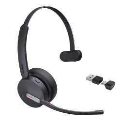 Yealink BH70 Bluetooth Wireless Mono Headset Uc, 3 Mic Noise Cancellation Talk Time Up To 35h BT51 C Dongle With Type A Adaper Comfort Wearing BH70-M-UC-C/A