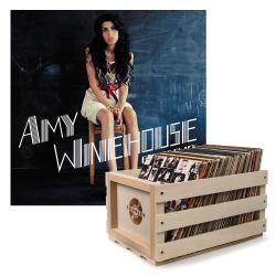 Crosley Record Storage Crate & Amy Winehouse Back To Black - Vinyl Album Bundle UM-1734128-B