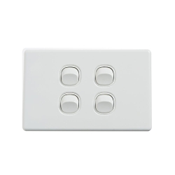 4C | Elegant Wall Switch 4 Gang 250V 16A | Horizontal 040.0.0088