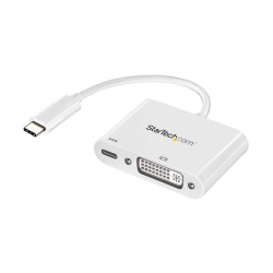 Startech Usb-c To Dvi Adapter With Usb Power Delivery - 1920 X 1200 - White - Use This Usb Type