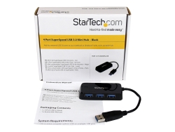 Startech 4 Port USB 3.0 Hub, Portable, 2YR ST4300MINU3B