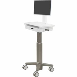 CareFit Slim 2.0 LCD Light-Duty Medical Cart - 1 Drawer (1x1) (White/Warm Grey) C50-3510-0