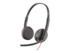 HP Poly Blackwire C3225 Uc Stereo USB-C Corded Headset, 3.5MM & USB-C/A Adaptor- Soft Pack 8X229A6