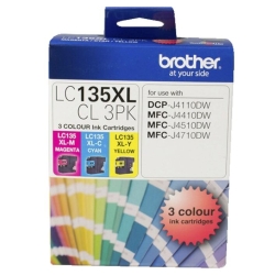 Brother Lc-135Xl Colour Value Pack 1XCyan 1X Magenta 1X Yellow LC-135XLCL3PK