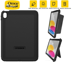 OtterBox Rugged Defender Apple IPad (11") (A16) (11th Gen) / IPad (10.9") (10th Gen) Kickstand Case Black - (77-89953), 7 Years Warranty 77-89953