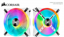 Corsair QL140 RGB White, ICUE, 140mm RGB LED PWM Fan 26dBA, 50.2 CFM, Single Pack CO-9050105-WW