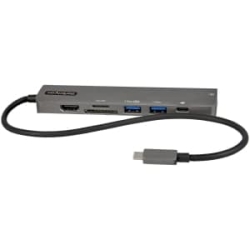 StarTech.com USB-C Multiport Adapter Hub, USB-C To 4K 60Hz HDMI, Gigabit Ethernet And 100W Charging For Macbook Pro / Air And Windows - 4K 60Hz HDMI, Dual USB 5Gbps Ports, Gigabit Ethernet, SD/microSD, And 100W Charging From A Single USB-C Port; Mini Doc
