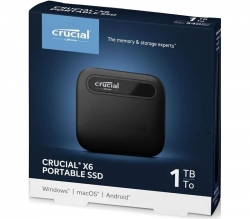 Crucial X6 1TB External Portable SSD CT1000X6SSD9, USB-C, Up to 800MB/s