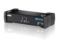 Aten Desktop Kvmp Switch 2 Port Single Display Dvi W/ Audio, 2x Custom Kvm Cables Included, 2x USB Port, Selection Via Front Panel CS1762A-AT-U
