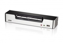 Aten Desktop Kvmp Switch 4 Port Single Display Hdmi W/ Dolby Hd Audio, 4x Custom Kvm Cables Included, 2x USB Port, Selection Via Front Panel CS1794-AT-U