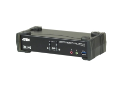 Aten Desktop Kvmp Switch 2 Port Single To Dual Display 4k DisplayPort Mst W/ Audio, Cables Included, 2x USB Port, Selection Via Front Panel CS1922M-AT-U