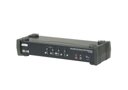 Aten Desktop Kvmp Switch 4 Port Single To Dual Display 4k DisplayPort Mst W/ Audio, Cables Included, 2x USB Port, Selection Via Front Panel CS1924M-AT-U