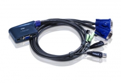 Aten 2 Port Usb Vga / Audio Cable Kvm Switch Support Audio, 0.9m Cable. Support Audio, Video Dynasync