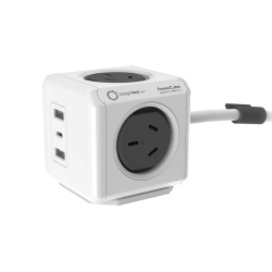 Allocacoc PowerCube Extended 4 Outlets 2 Usb-a + 1 Usb-c Pd 20W With Surge 1.5M Grey (11407-Aueuac) ELEALL11407GY