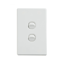 4C | Elegant Wall Switch 2 Gang 250V 16A | Vertical 040.0.0085