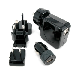 Huntkey TravelMate Multi Plugs USB Wall Charger Adapter 4.2 A Us Uk Eu Au Plugs With Car Charger (D204) D204