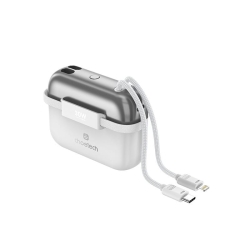 Choetech B812-Sl Wh Mini Bag Digital Ccc Certified 10000mAh 30W Fast Charging Power Bank Gold With USB-C + 8-pin IPhone Cables ELECHOB812SL