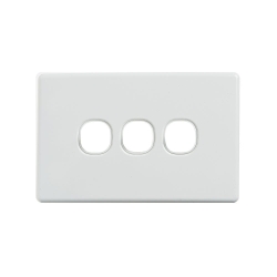 4C | Elegant 3 Gang Rigid And Cover Plate- White 040.0.0115