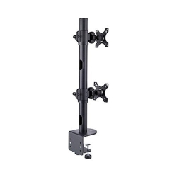 StarTech.com Desk Mount For 2x Vertically Stacked Monitors, Dual 49" , Total 70lb/32kg, C-Clamp, Vesa, Widescreen 16:9/Ultrawide 32:9, Taa - Monitor Mount For Two Vertically Stacked Displays; Max Dual 49" 32:9/35.3lb Each - Hidden Cable Management; C-cla