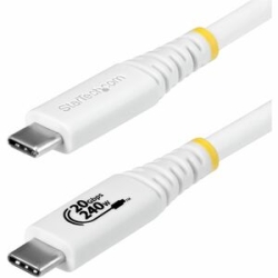 StarTech.com 2m (6.6ft) USB4 Cable, 20Gbps, USB-If Certified Usb-c Cable, 240W Pd Epr, 4K 120Hz DP 1.4, Tpe Jacket, White Usb-c Cord - 2m/6.6ft USB-If Certified USB4 Cable Supports 20Gbps; DisplayPort 1.4 Video W/ Dsc Up To 4K 120Hz; 240W Pd Epr; Quick I