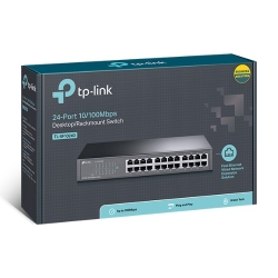TP-Link Tl-Sf1024D 24-Port 10/100Mbps Rackmount Unmanaged Switch Energy-efficient Supports Mac 13-inch Desktop Steel Case 4.8 Gbps Switching Cap TL-SF1024D