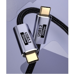Usp BoostUp Cafule Braided USB-C To USB-C (3.2 Gen 2x2) Charge & Video Cable (1M) - Black, 5A/100W Pd, 20Gbps, 8K/60Hz, 5 Years Warranty 6976552041058