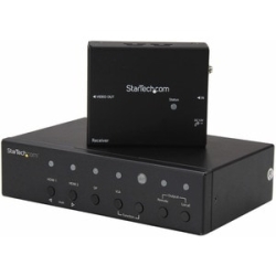 StarTech.com Video Extender Receiver - Wired - Taa Compliant - 4 Input Device - 70 M Range - 2 X HDMI In - 1 X HDMI Out - 1 X VGA In - DisplayPort - 1 X Remote (IR) Input - 1 X Remote (IR) Output - 4096 X 2160 Video Resolution - 4K - Twisted Pair - Categ