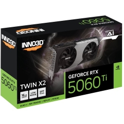 INNO3D NVidia GeForce RTX 5060 Ti Twin X2 16GB GDDR7, 2572MHz Boost Clock, RAM 28Gbps, 3xDP, 1xHDMI 250x116x41mm N506T2-16D7-191073N