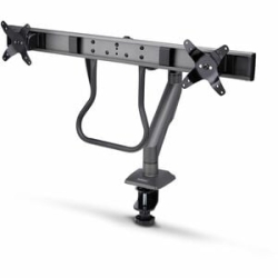 StarTech.com Desk Mount Dual Monitor Arm W/Crossbar, Up To 27" Display, Vesa 75x75/100x100, Max 33lb/15kg, C-Clamp, Mechanical Spring, Taa - Crossbar Dual Monitor Desk Mount For Up To 27in Displays, Vesa 75x75/100x100 - Crossbar Design W/ Built-in Handle